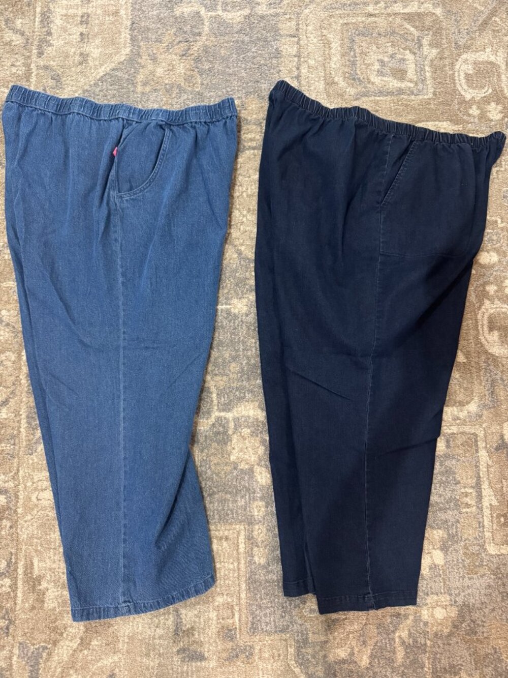 Woman Within Plus Denim Jeans 32W Straight Leg Stretch Pull-on Pants 3X LOT of 2
